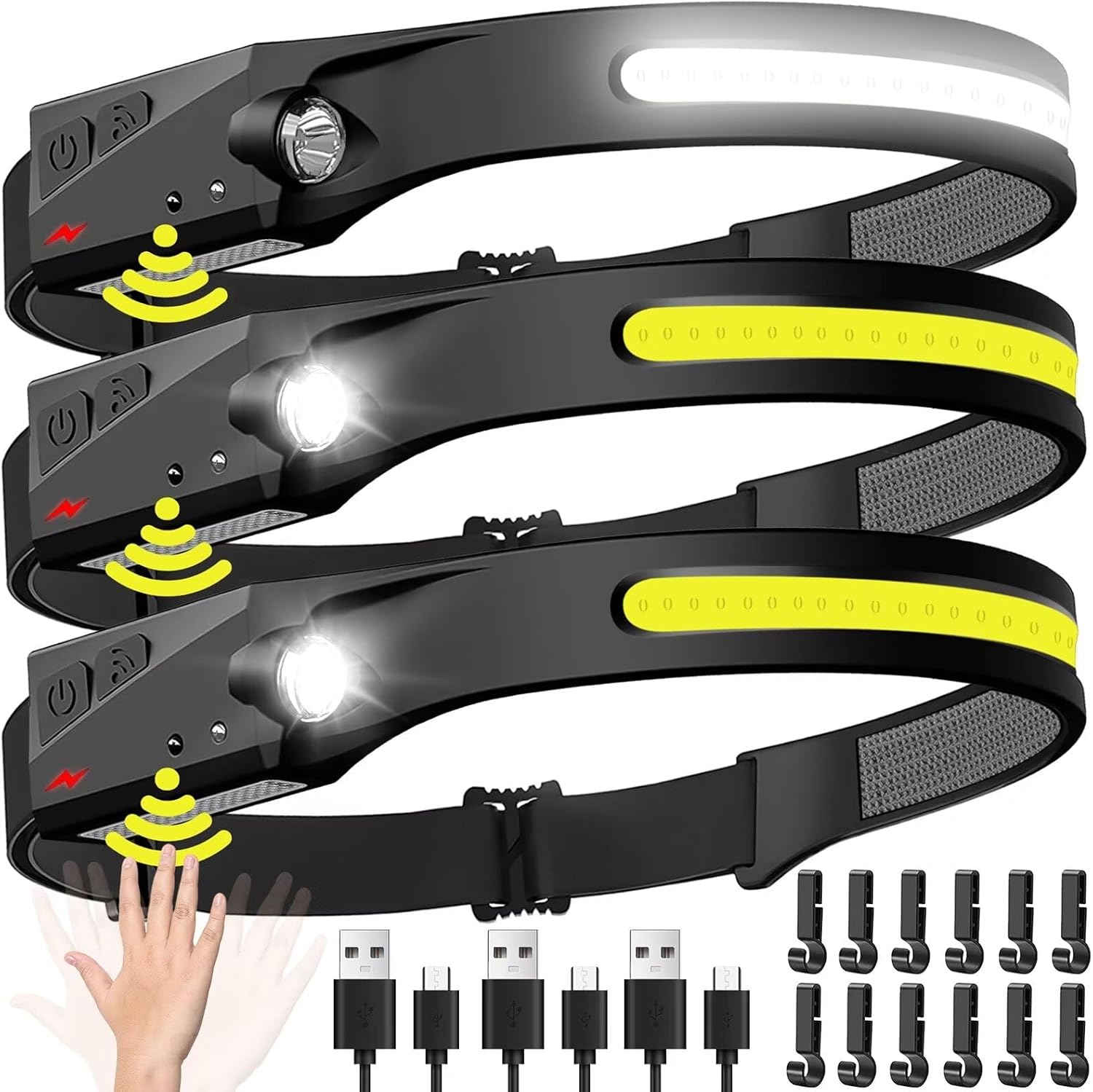 Fishing Headlamp - Sensor farol led cabeça lanterna recarregável