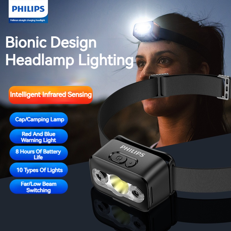Philips led farol sensor cabeç - Fishing Headlamp avaliação e preço