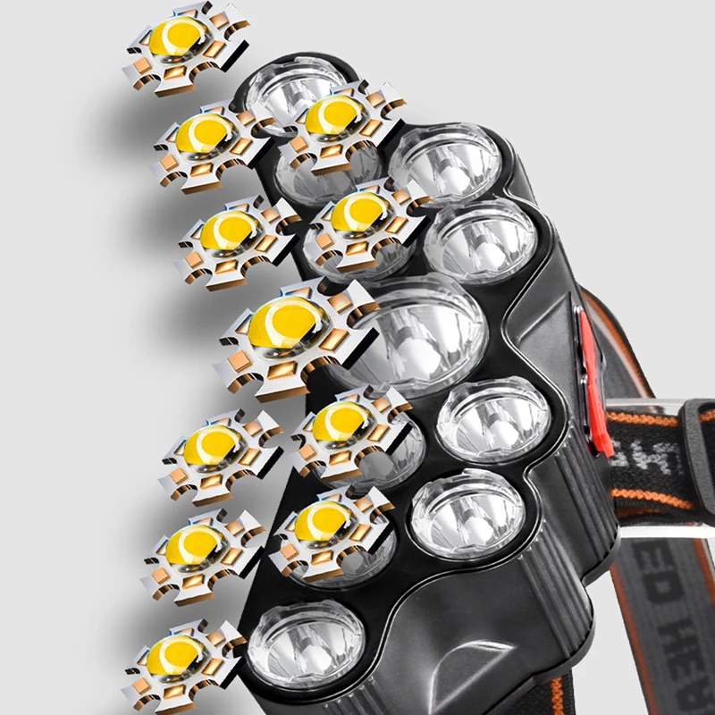 11 led farol de luz forte lâmp - Fishing Headlamp avaliação e preço