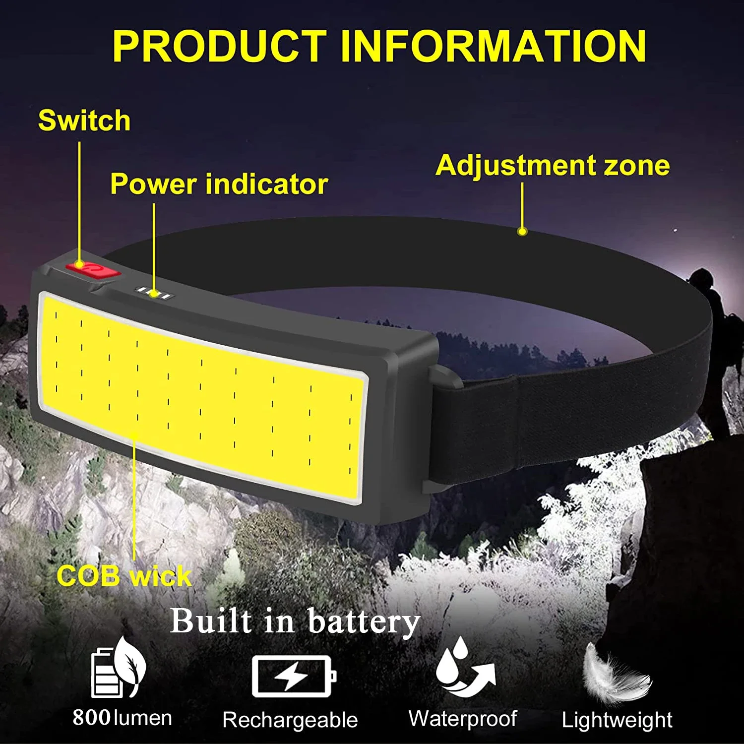 Faróis LED Portáteis COB para  - Fishing Headlamp avaliação e preço